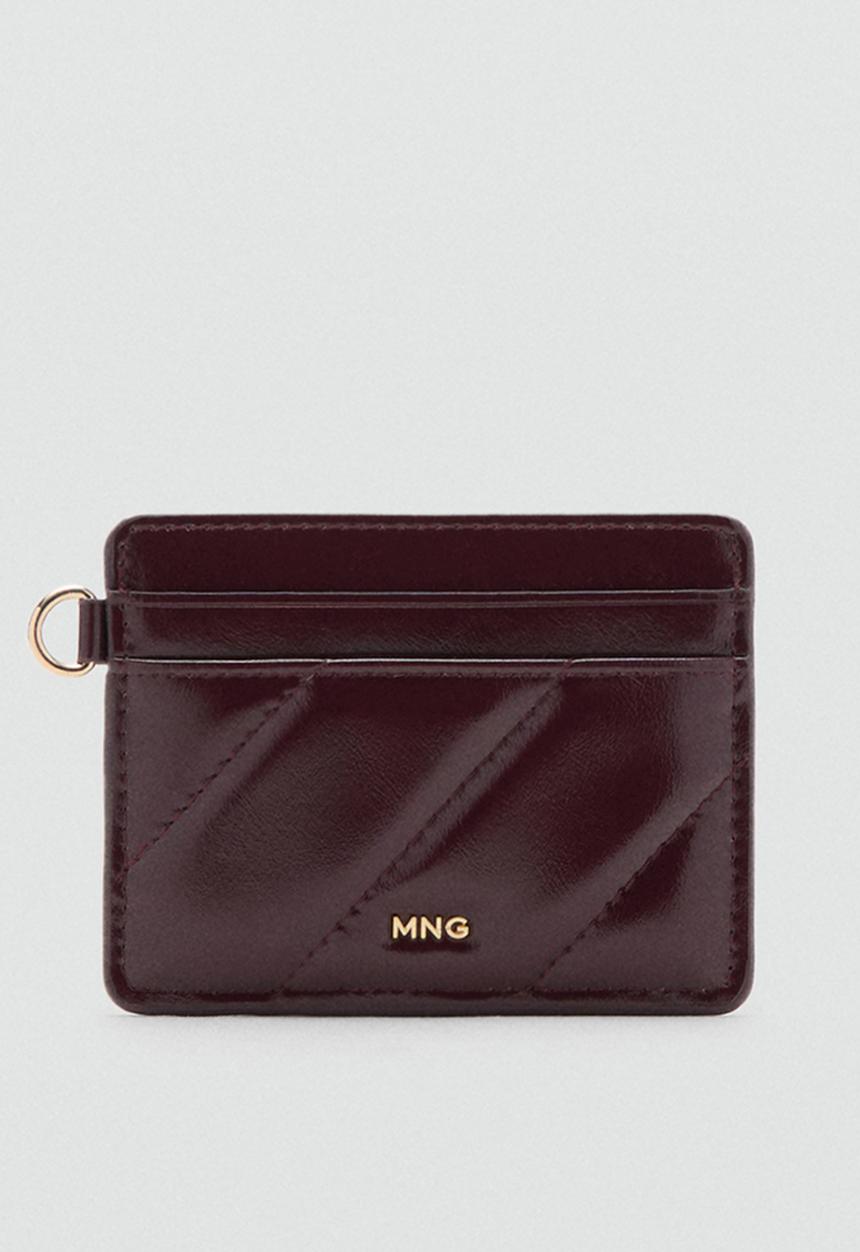 MANGO - Card holder p diagonal - dark red