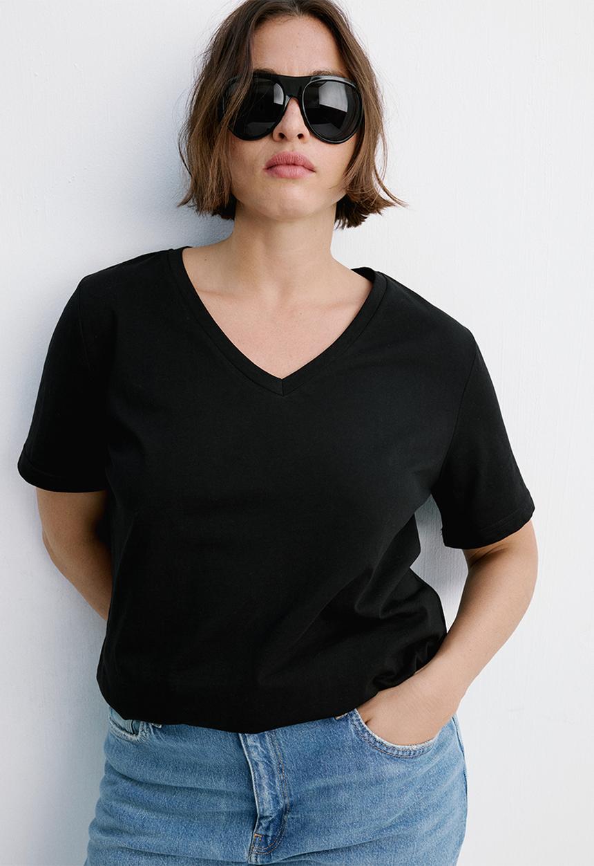 MANGO - Plus T-shirt chalspi - black