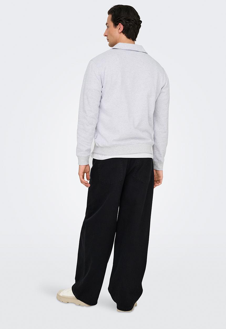Only & Sons - Onsdavid reg half zip sweat noos - light grey melange
