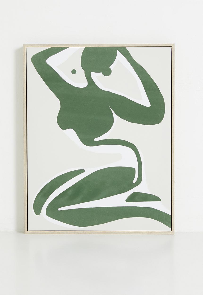 Sixth Floor - Composition Figure Framed Wall Art - Green