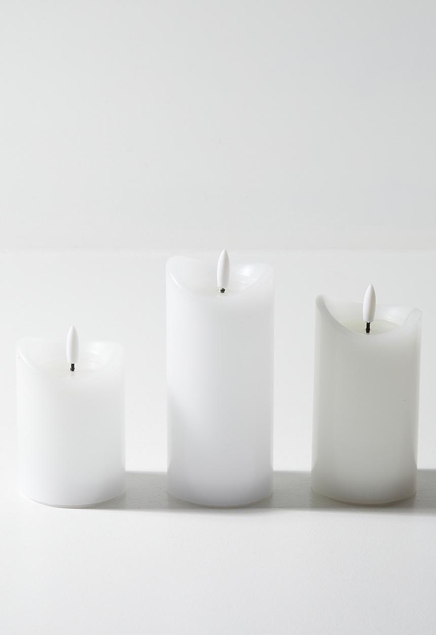 H&S - Led Candle Set Of 3Pcs - White