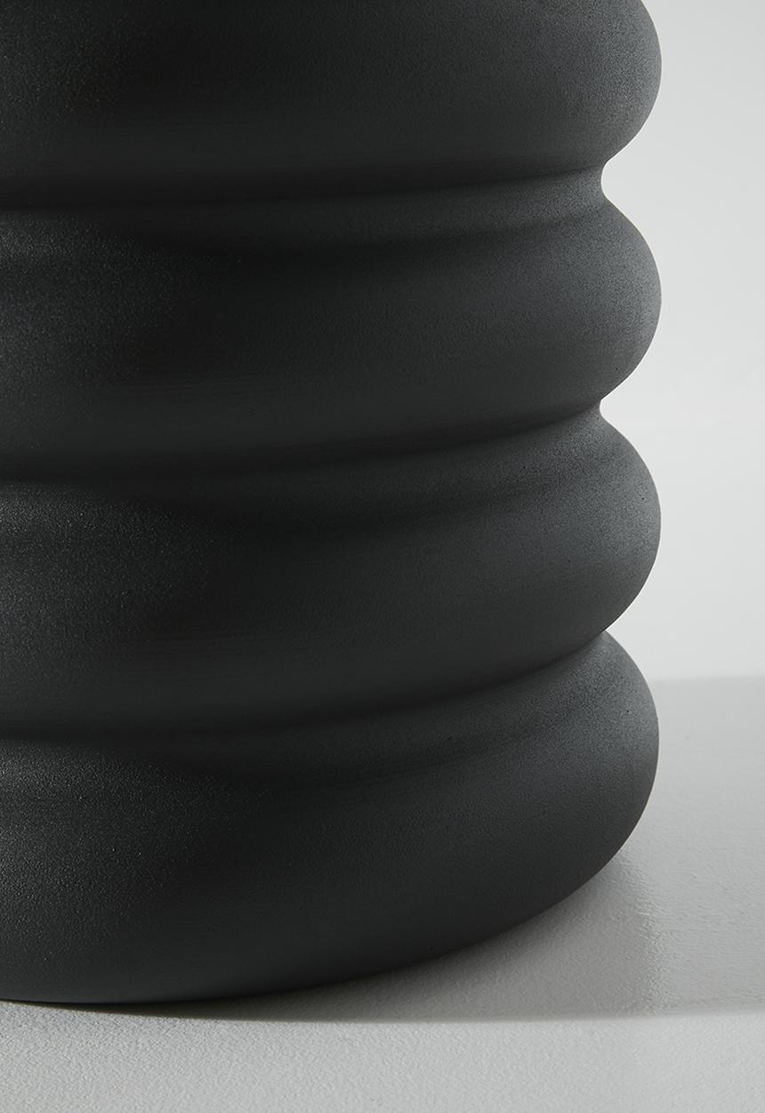 H&S - Rib metal planter set of 3 - Black