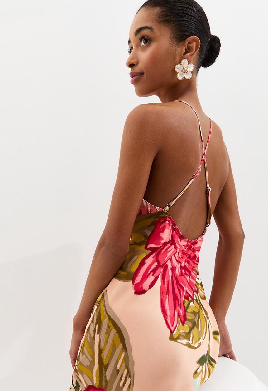 New Look - Lola lotus placement cami midi - pink