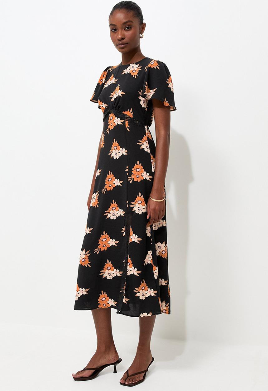 New Look - Primrose flrl lace carol midi - Black floral