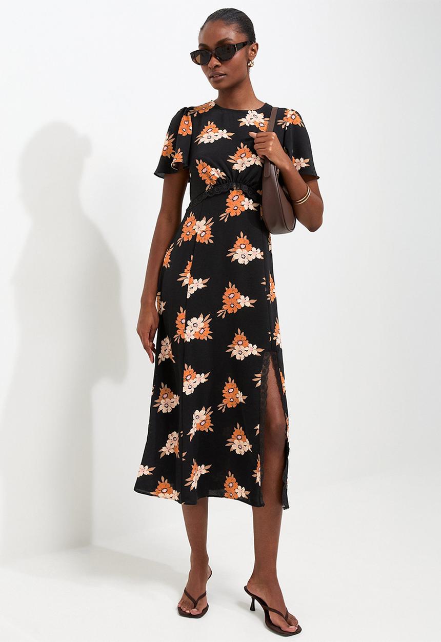 New Look - Primrose flrl lace carol midi - Black floral