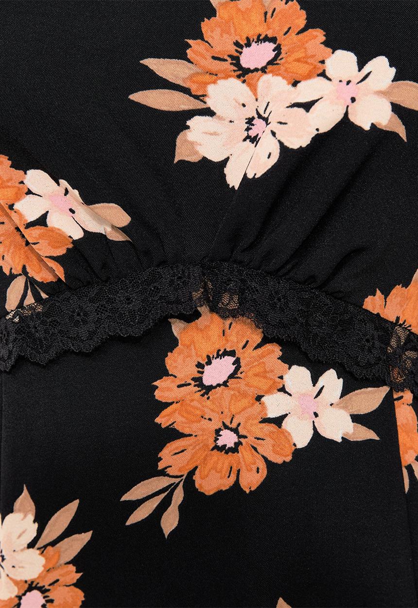 New Look - Primrose flrl lace carol midi - Black floral
