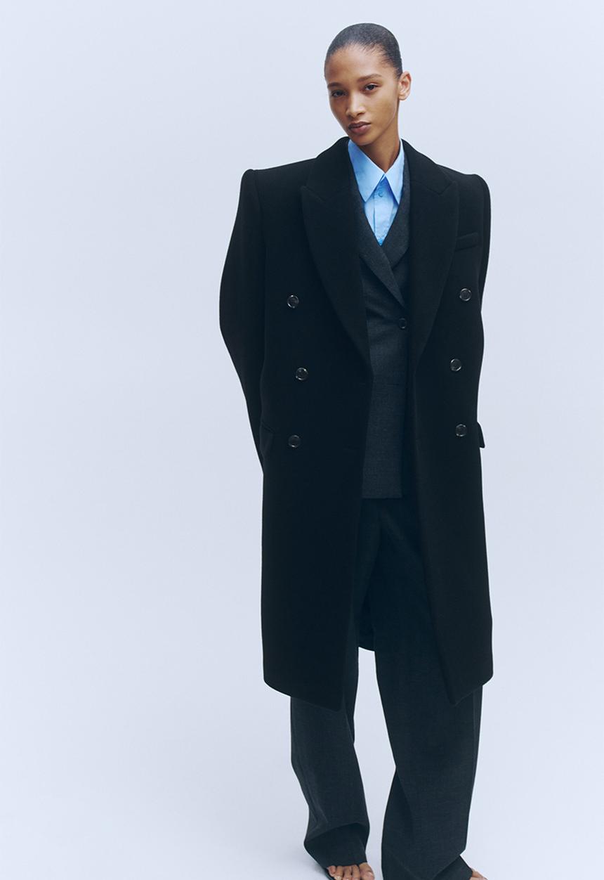 H&M - WARDROBE.NYC H&M:  Double-breasted wool coat - black