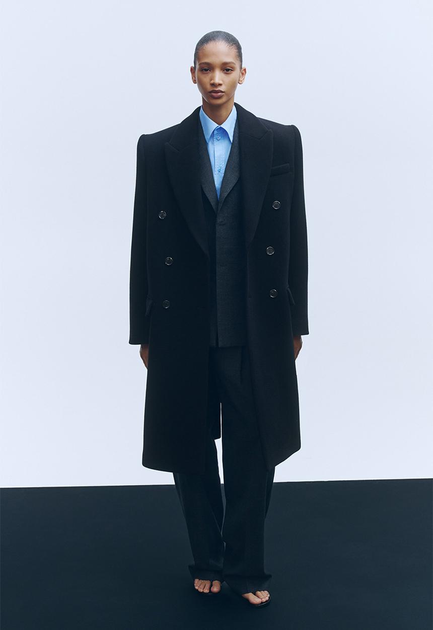 H&M - WARDROBE.NYC H&M:  Double-breasted wool coat - black