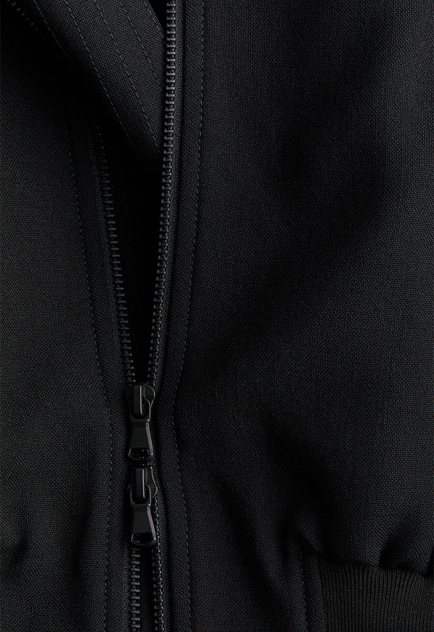 H&M - WARDROBE.NYC H&M:  Cropped wool bomber jacket - black