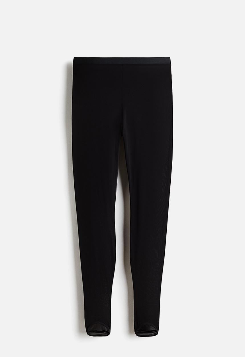 H&M - WARDROBE.NYC H&M:  Sheer stirrup leggings - black