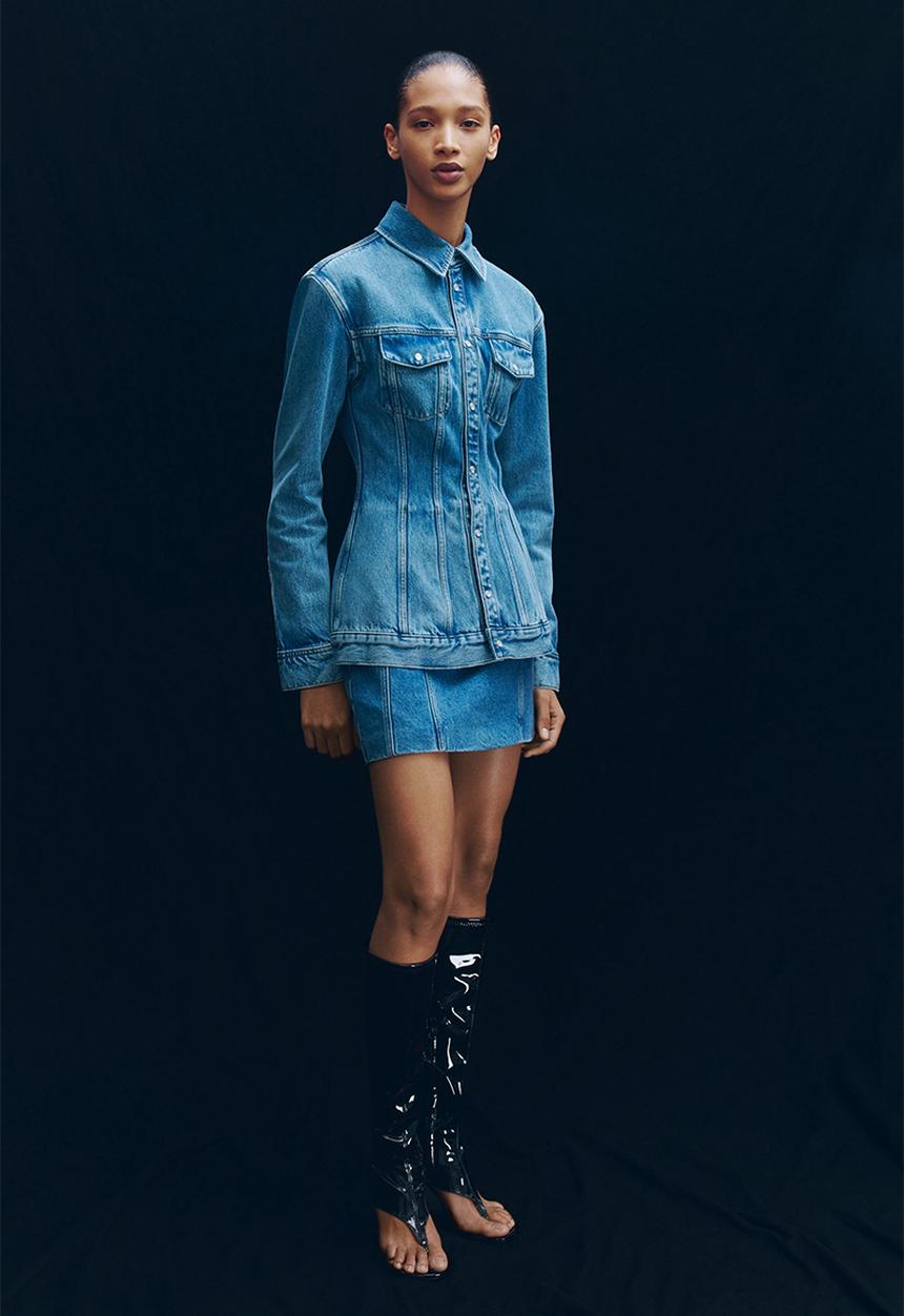 H&M - WARDROBE.NYC H&M:  Denim hourglass jacket - light denim blue