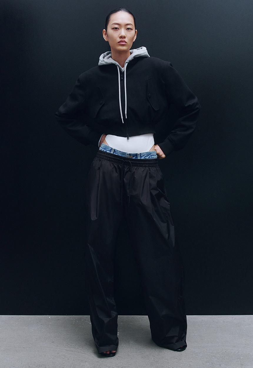 H&M - WARDROBE.NYC H&M:  Nylon track pants - black