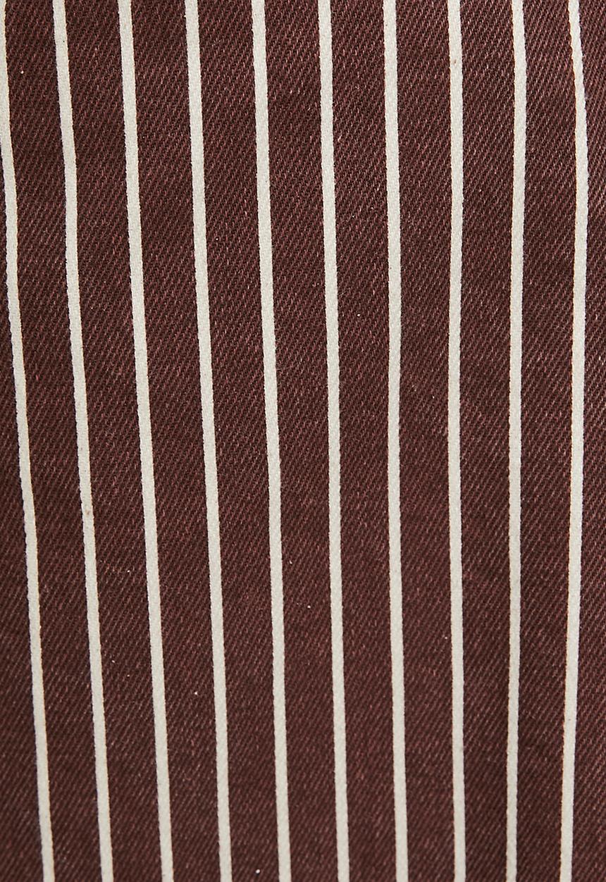 Me&B - Plus Contour Waist Barrel Leg Jeans - Choc Stripe