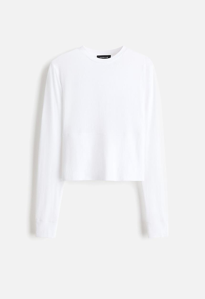 H&M - WARDROBE.NYC H&M:  Long-sleeved cotton top - white