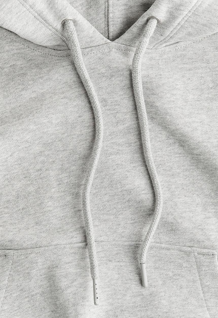 H&M - WARDROBE.NYC H&M:  Cropped hoodie - light grey marl