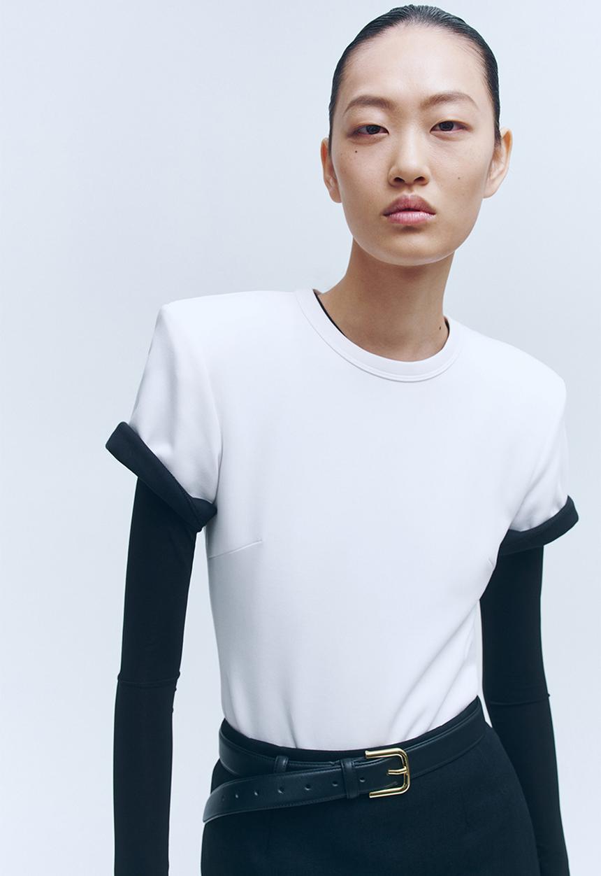 H&M - WARDROBE.NYC H&M:  Shoulder-pad body - white