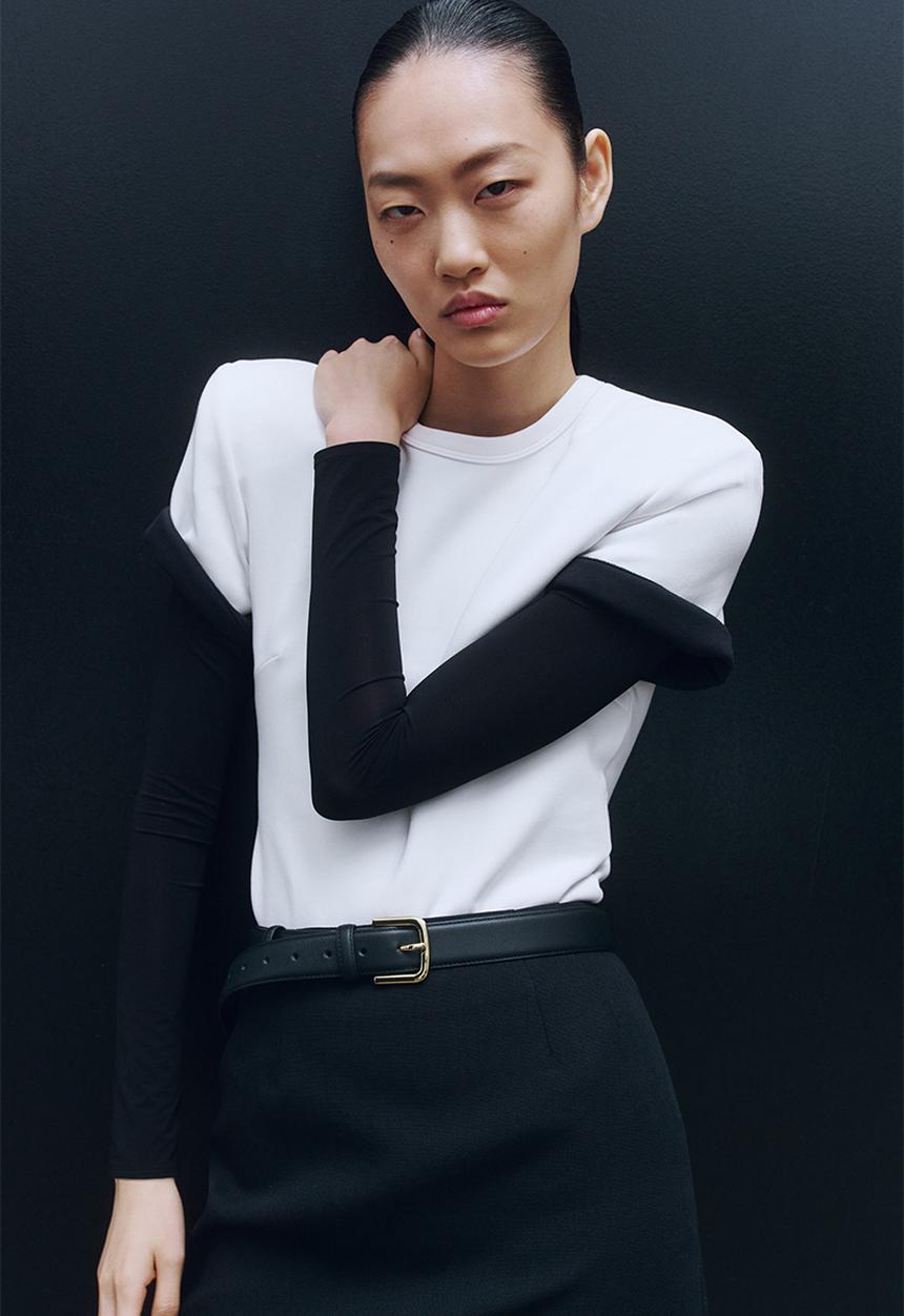 H&M - WARDROBE.NYC H&M:  Shoulder-pad body - white