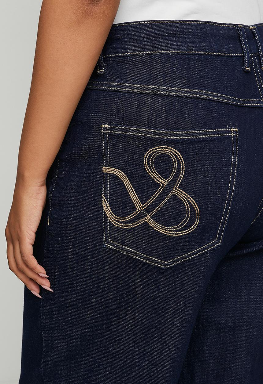 Me&B - Plus Straight Leg Jean - Dark Wash