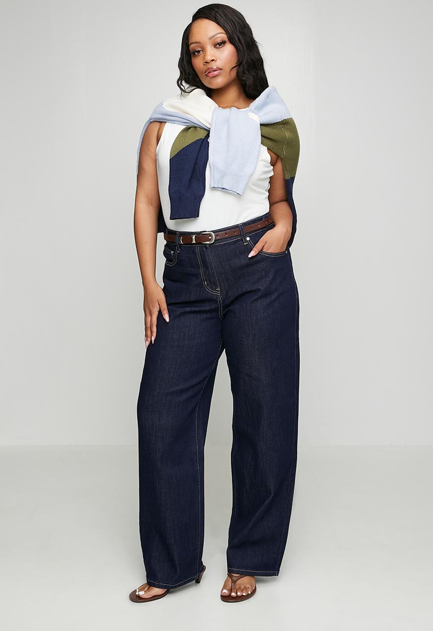Me&B - Plus Straight Leg Jean - Dark Wash