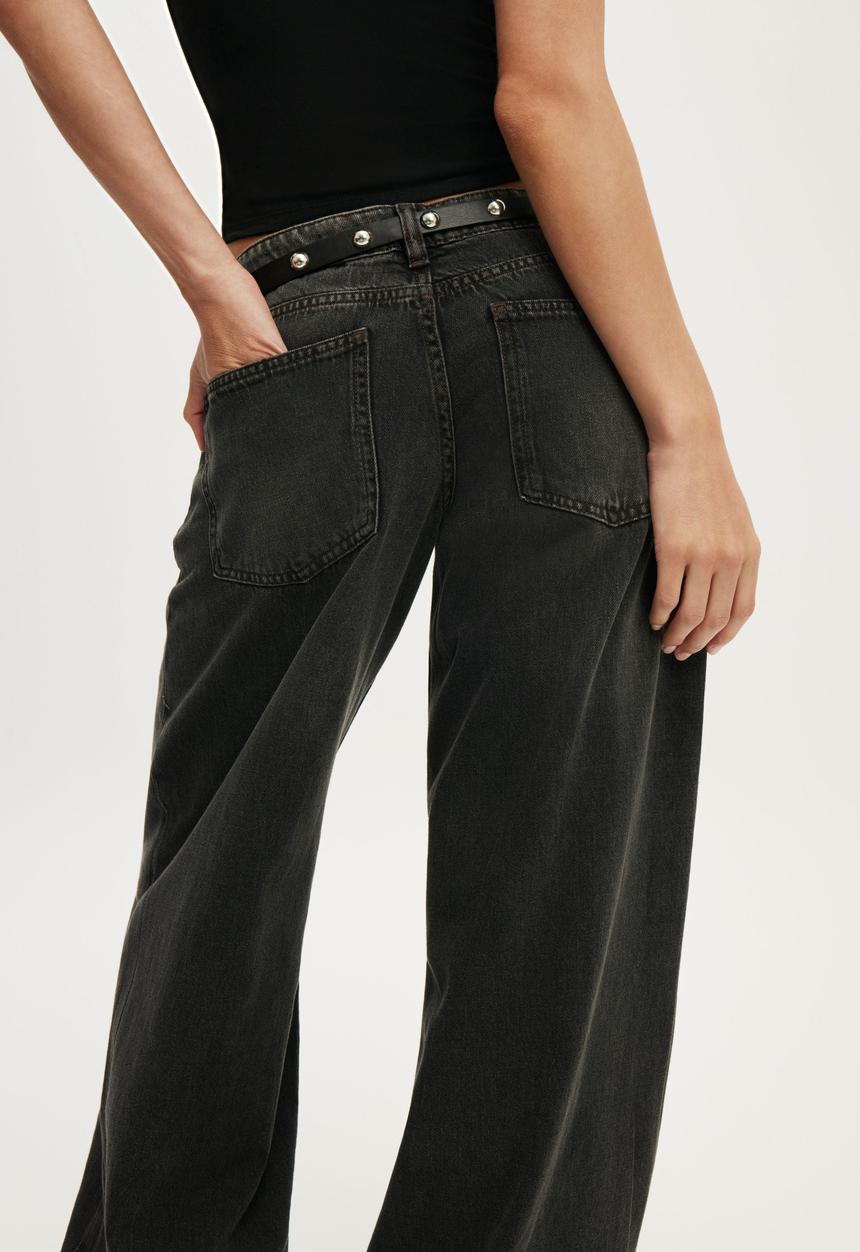 Cotton On - Low Rise Wide Jean - Pulse Black