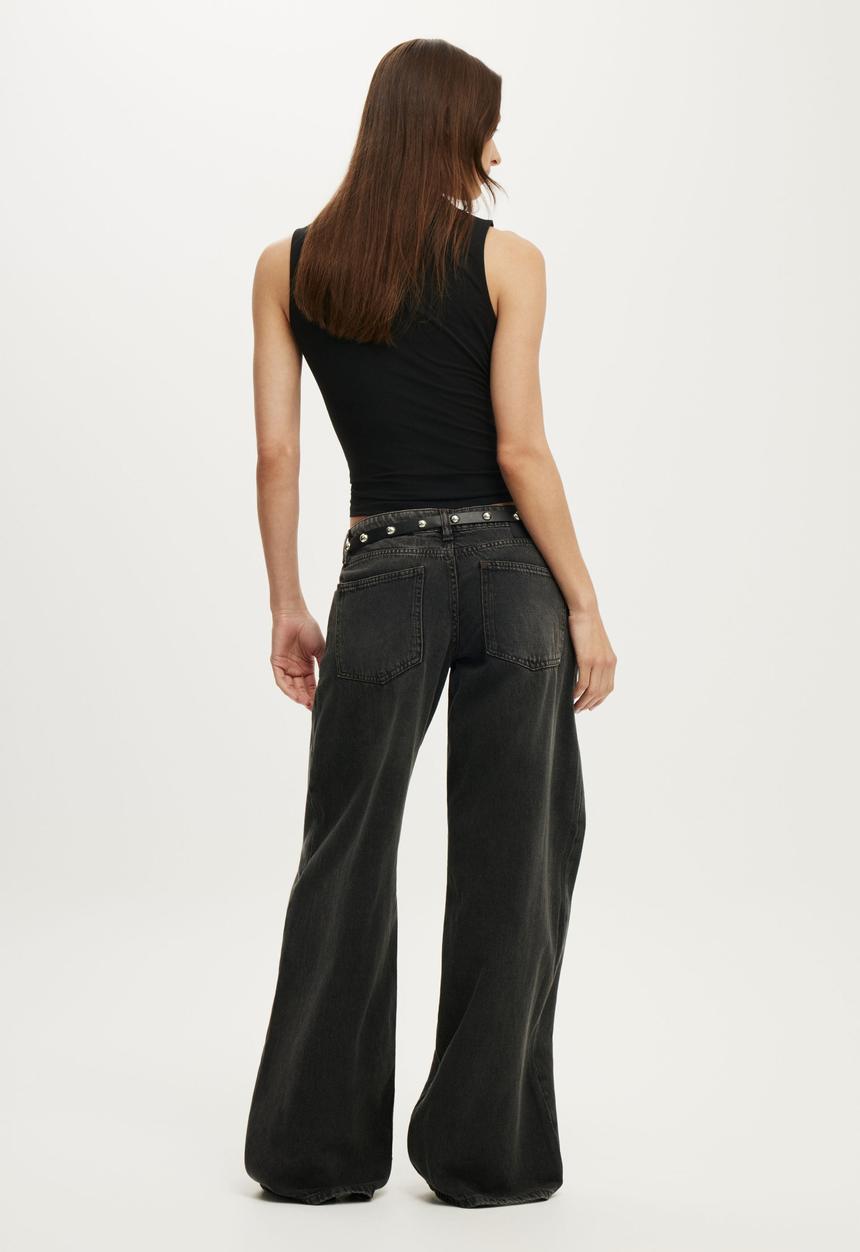 Cotton On - Low Rise Wide Jean - Pulse Black