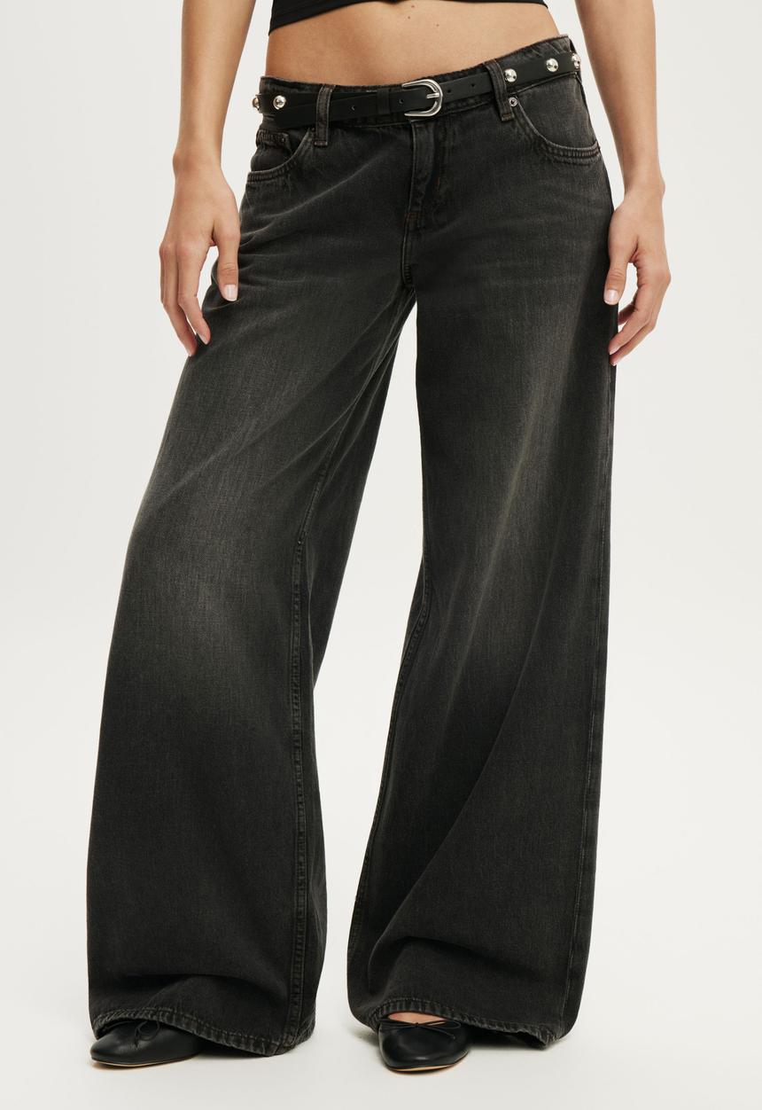 Cotton On - Low Rise Wide Jean - Pulse Black
