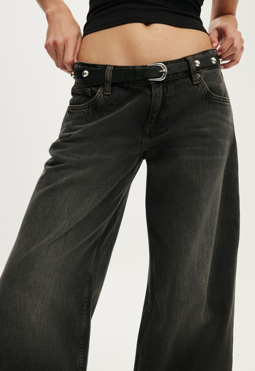 Cotton On - Low Rise Wide Jean - Pulse Black