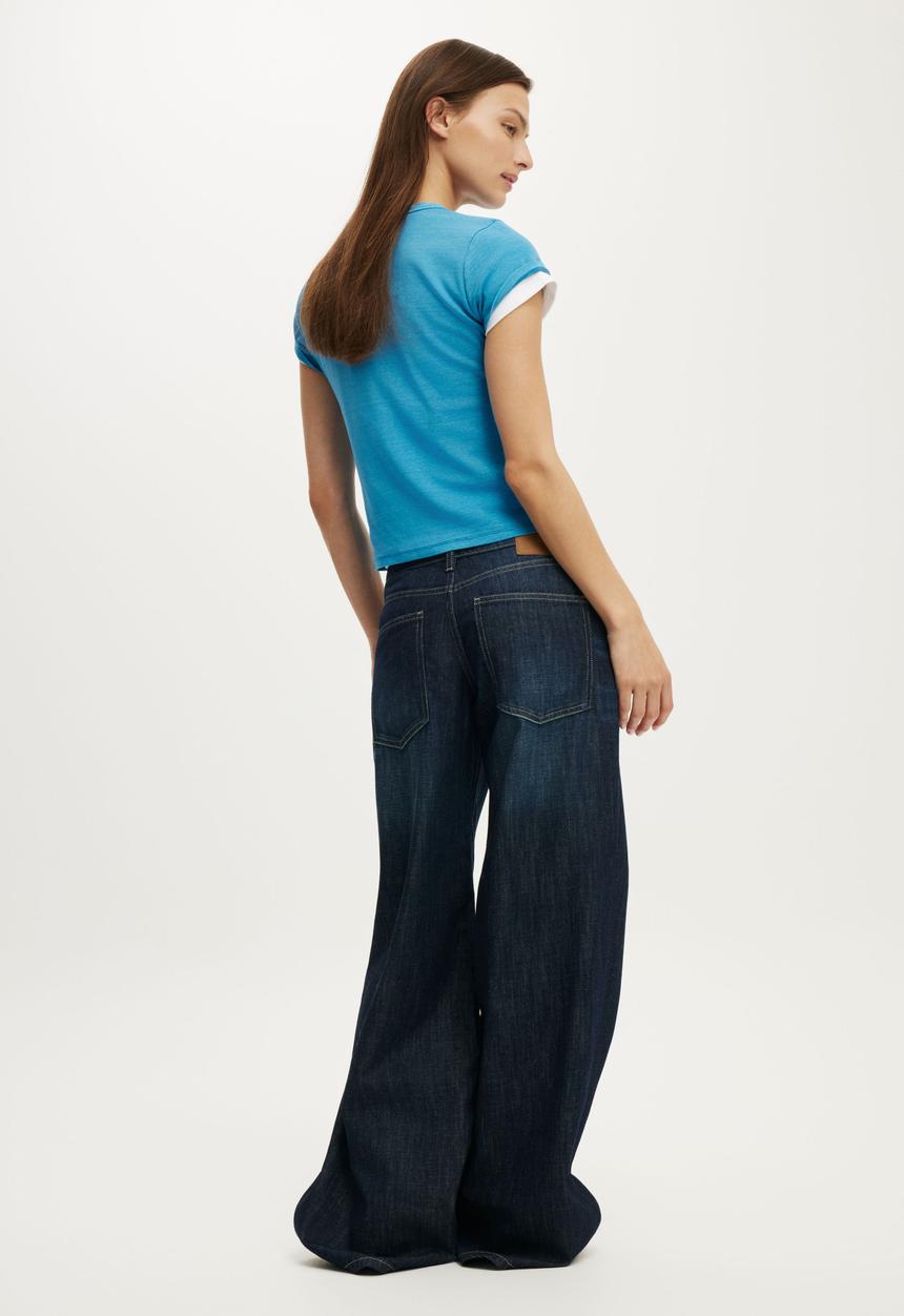 Cotton On - Low Rise Wide Jean - Inkstone Blue