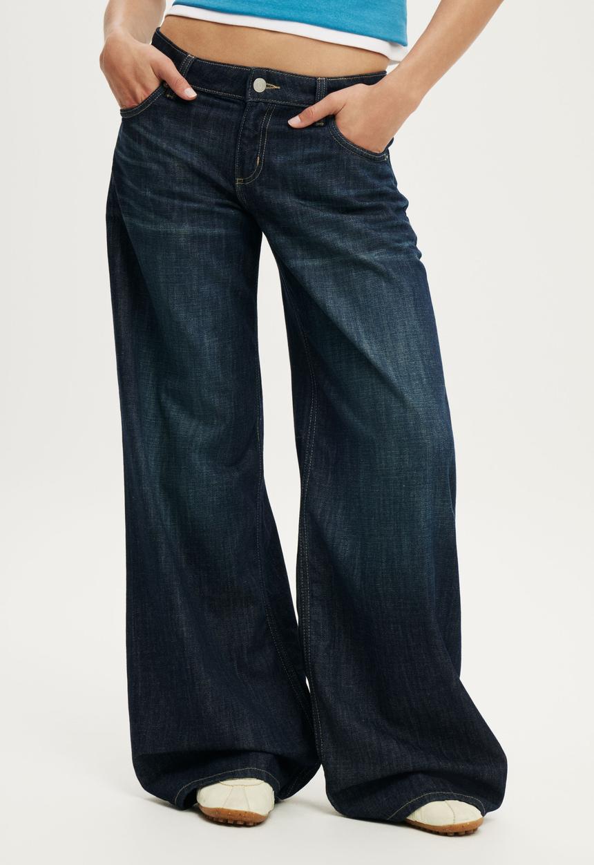 Cotton On - Low Rise Wide Jean - Inkstone Blue