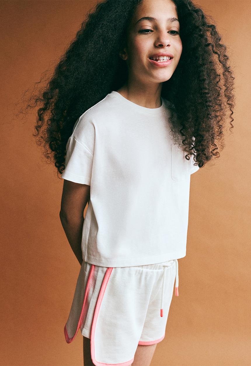 MANGO - Shorts pam - natural white