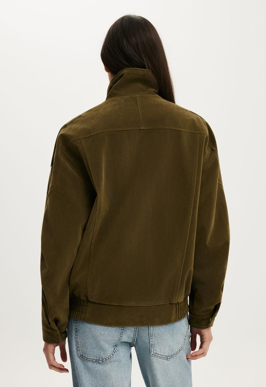 Cotton On - Cove Biker Jacket - Dark Olive