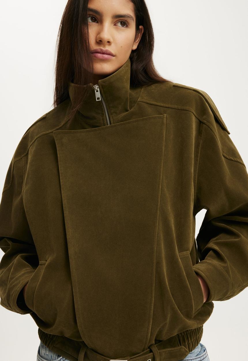 Cotton On - Cove Biker Jacket - Dark Olive