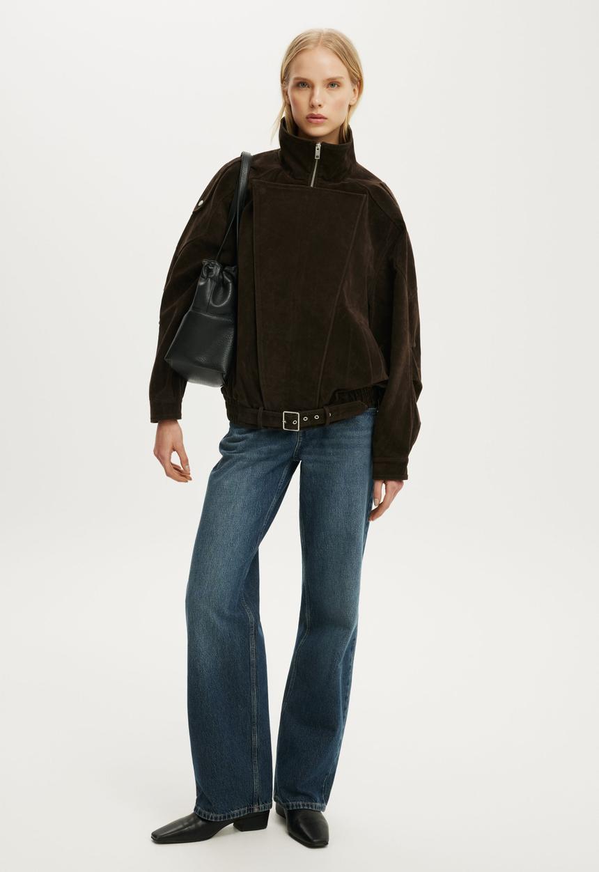 Cotton On - Cove Biker Jacket - Dark Oak