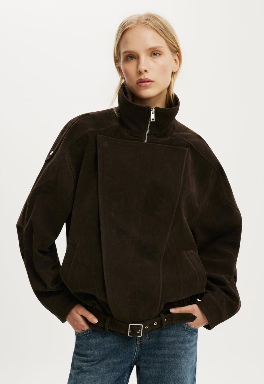 Cotton On - Cove Biker Jacket - Dark Oak