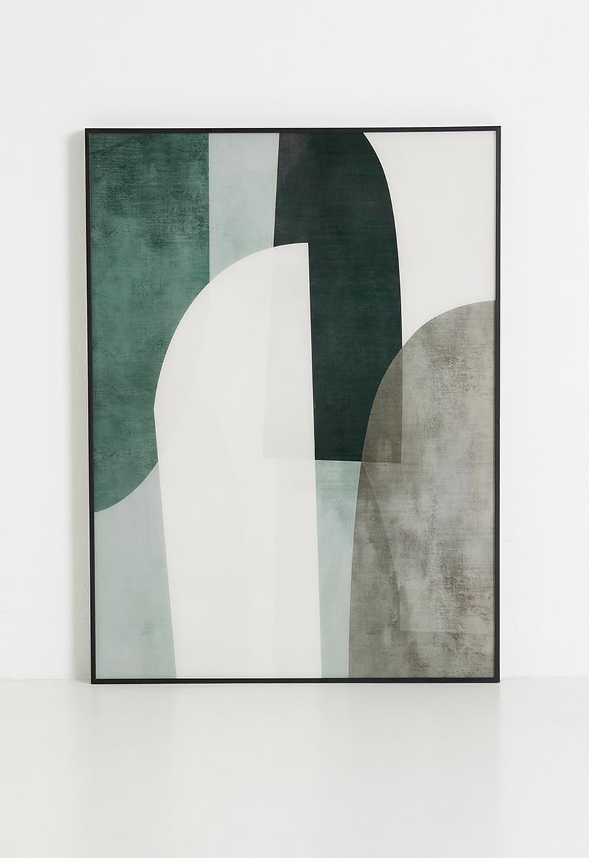 Sixth Floor - Gemini Glass Framed Wall Art - Green