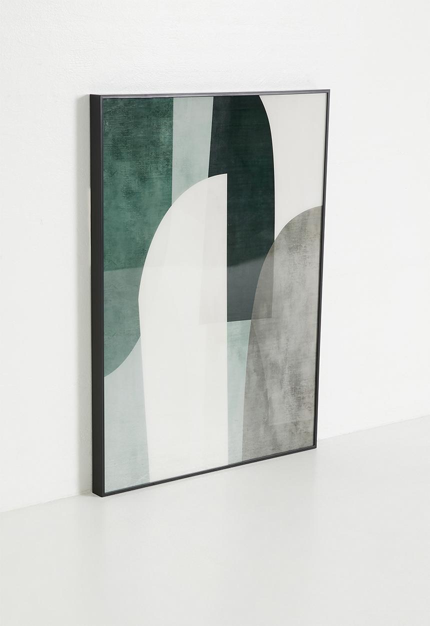 Sixth Floor - Gemini Glass Framed Wall Art - Green