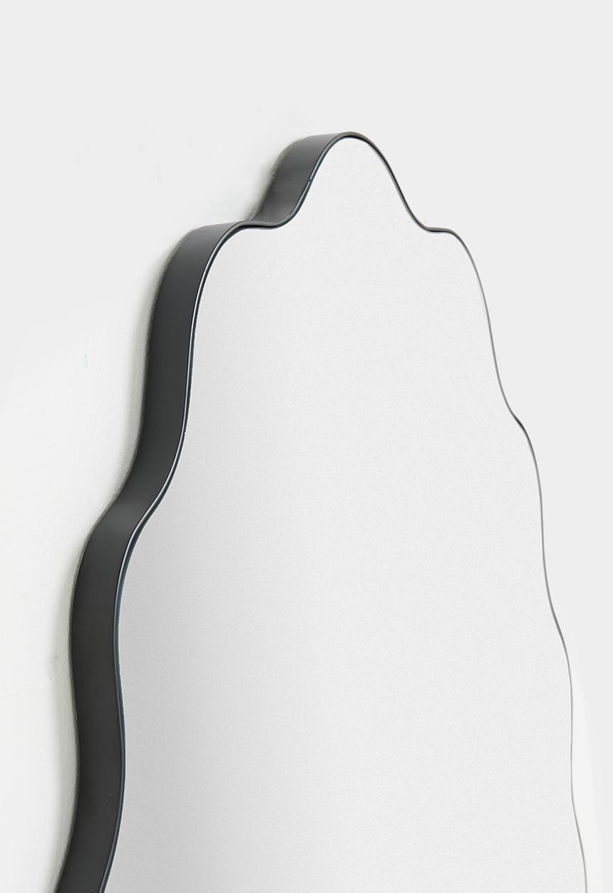 Sixth Floor - Scalloped Oval Mirror - Black 