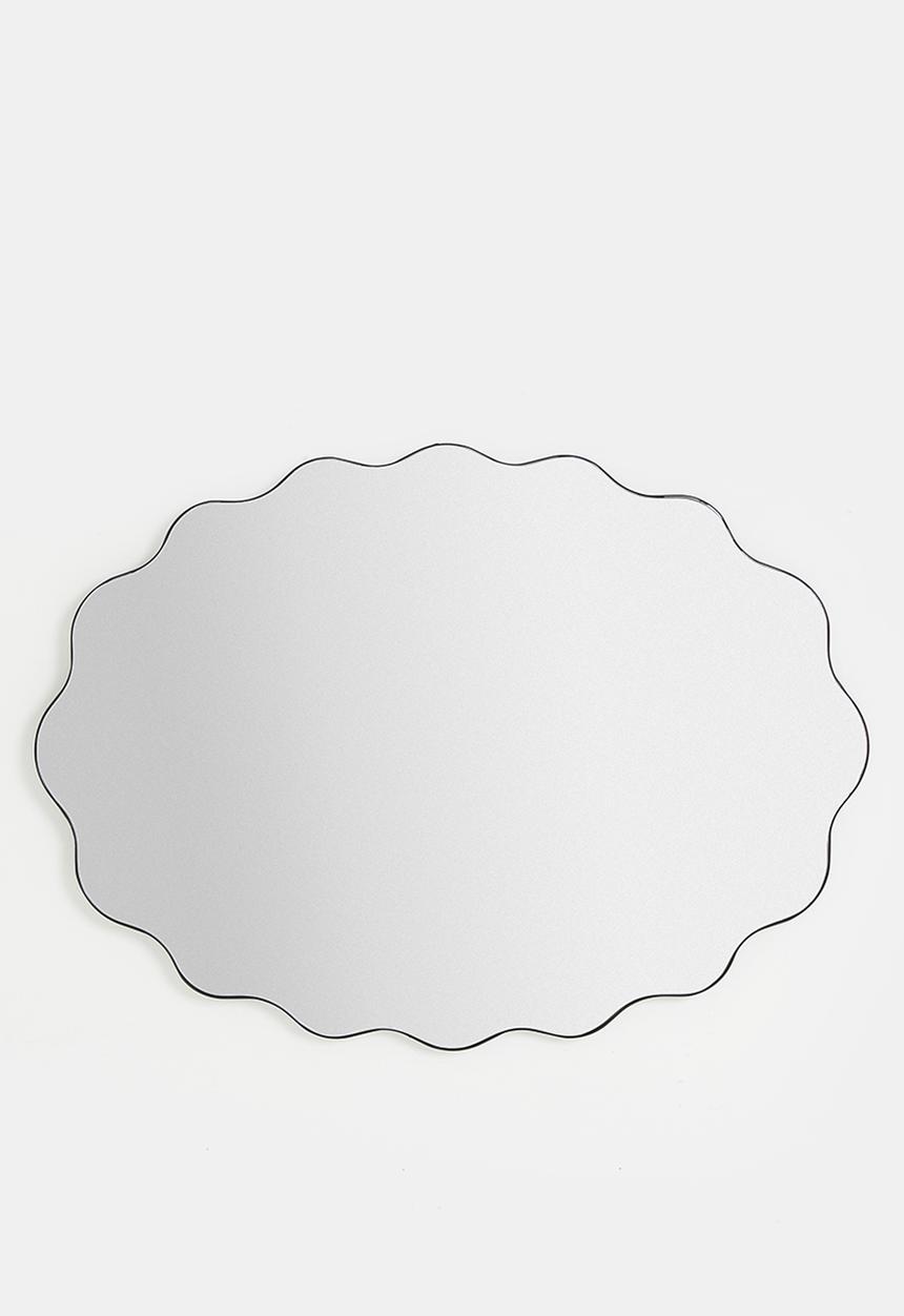 Sixth Floor - Scalloped Oval Mirror - Black 