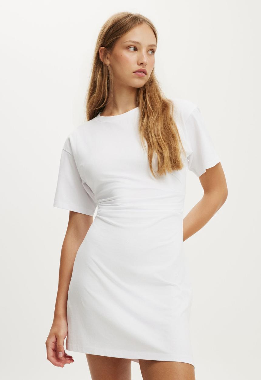 Cotton On - Boxy Tuck T-Shirt Mini Dress - White