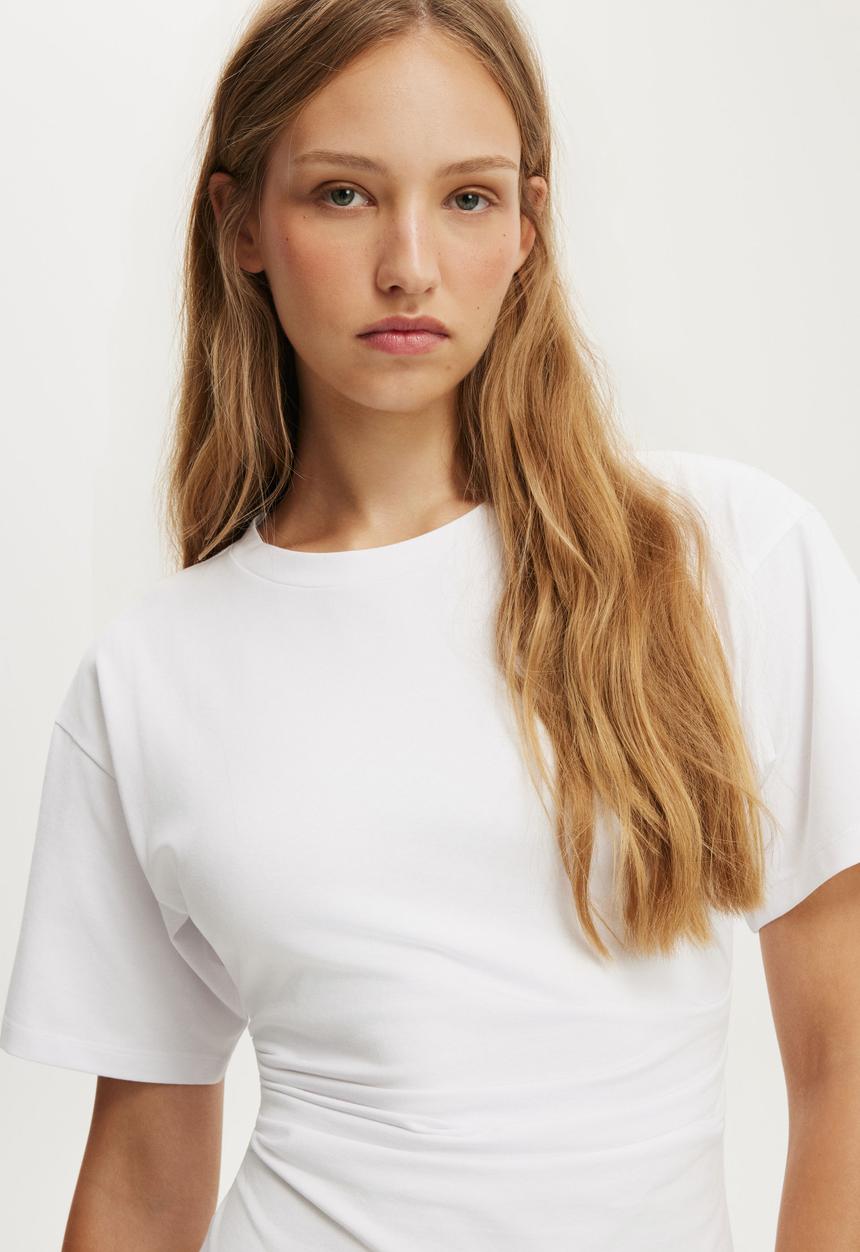 Cotton On - Boxy Tuck T-Shirt Mini Dress - White