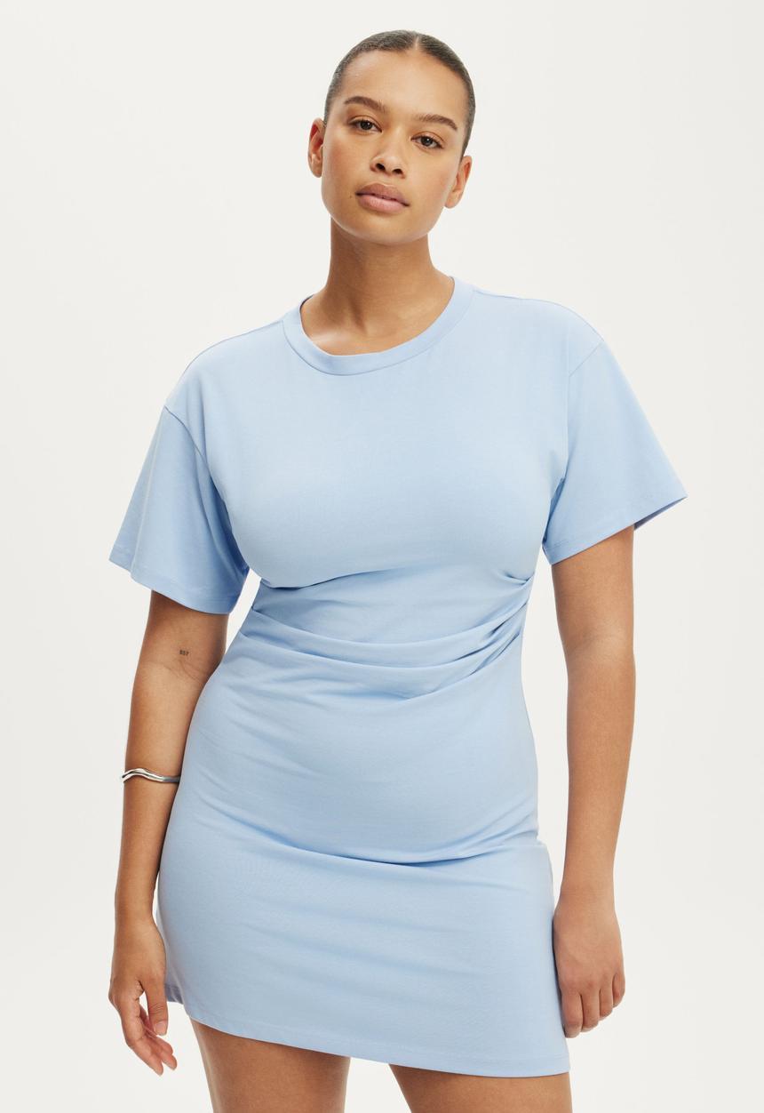 Cotton On - Boxy Tuck T-Shirt Mini Dress - Romeo Blue