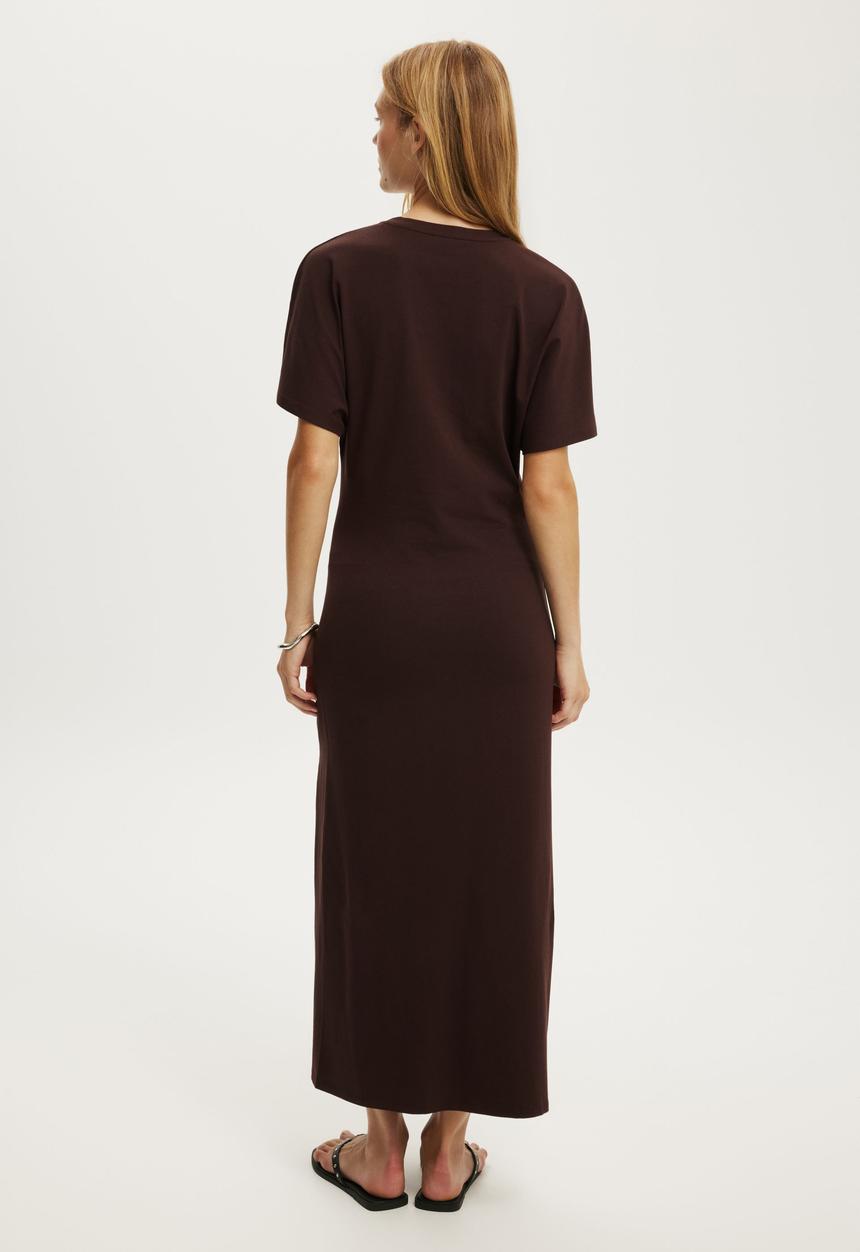 Cotton On - Twist Tee Maxi Dress - Dark Oak