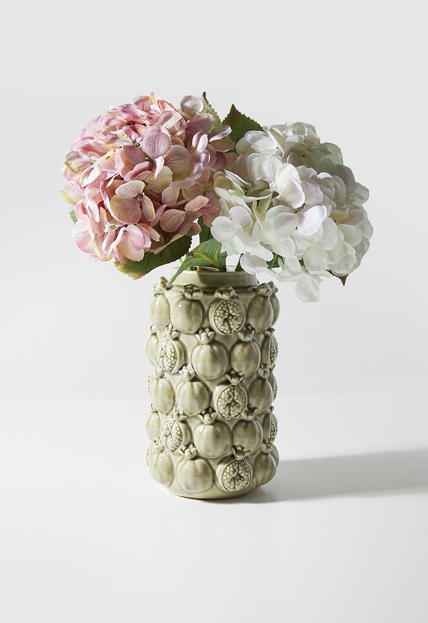 H&S - Pomegranate embossed vase - Green