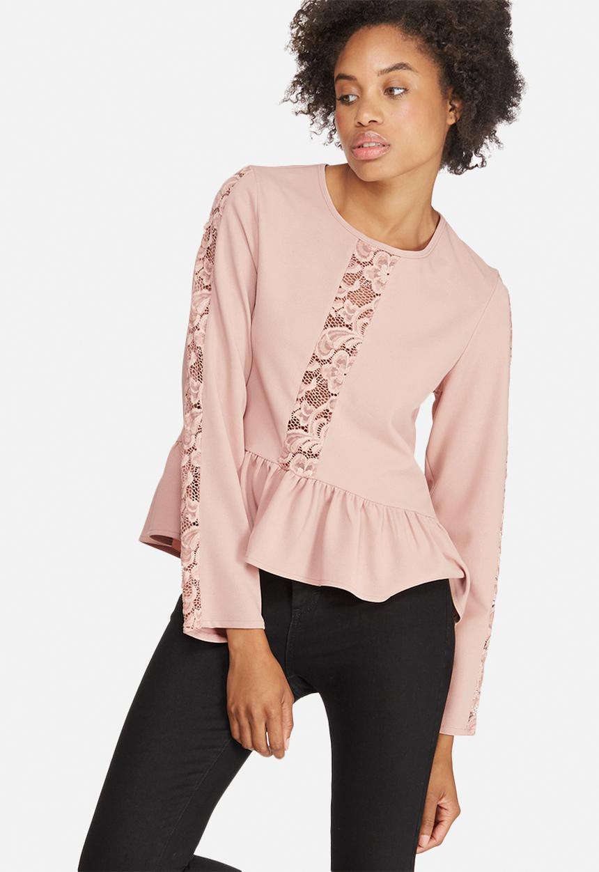 dailyfriday - Peplum lace inset blouse