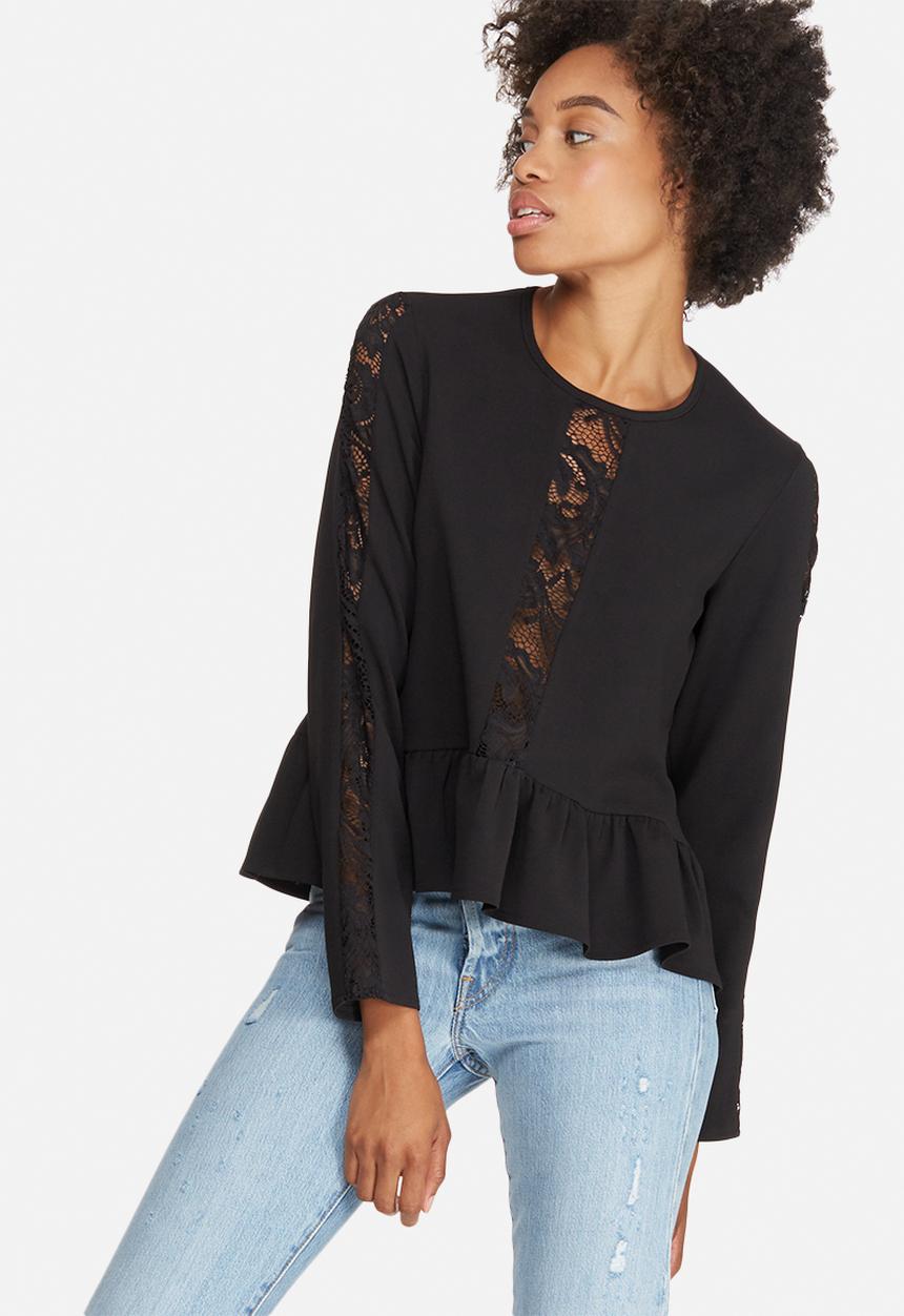 dailyfriday - Peplum lace inset blouse