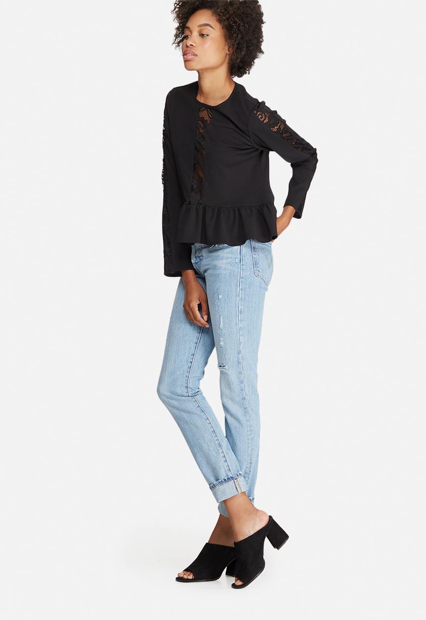 dailyfriday - Peplum lace inset blouse