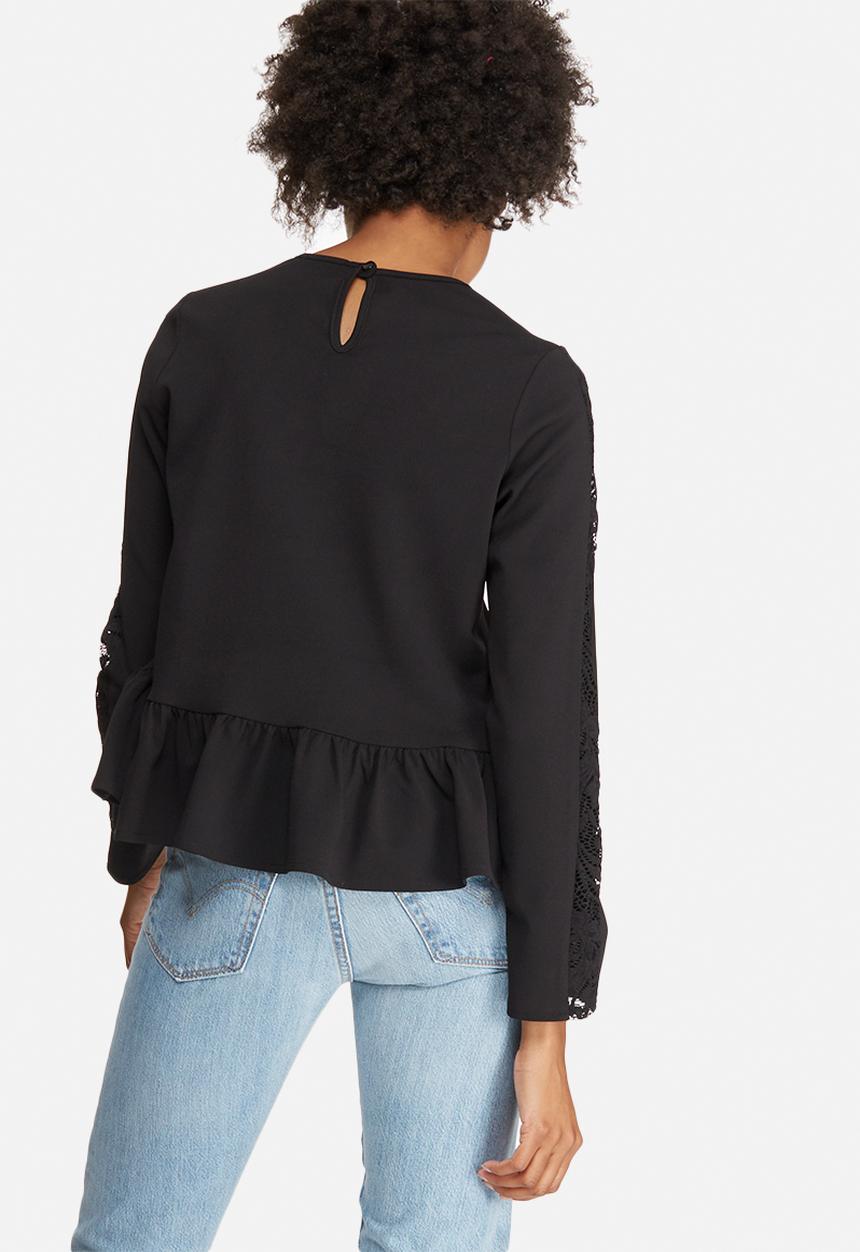 dailyfriday - Peplum lace inset blouse