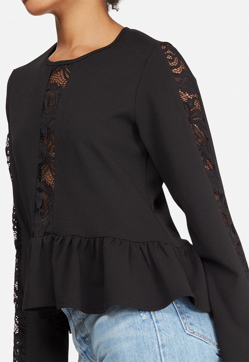 dailyfriday - Peplum lace inset blouse