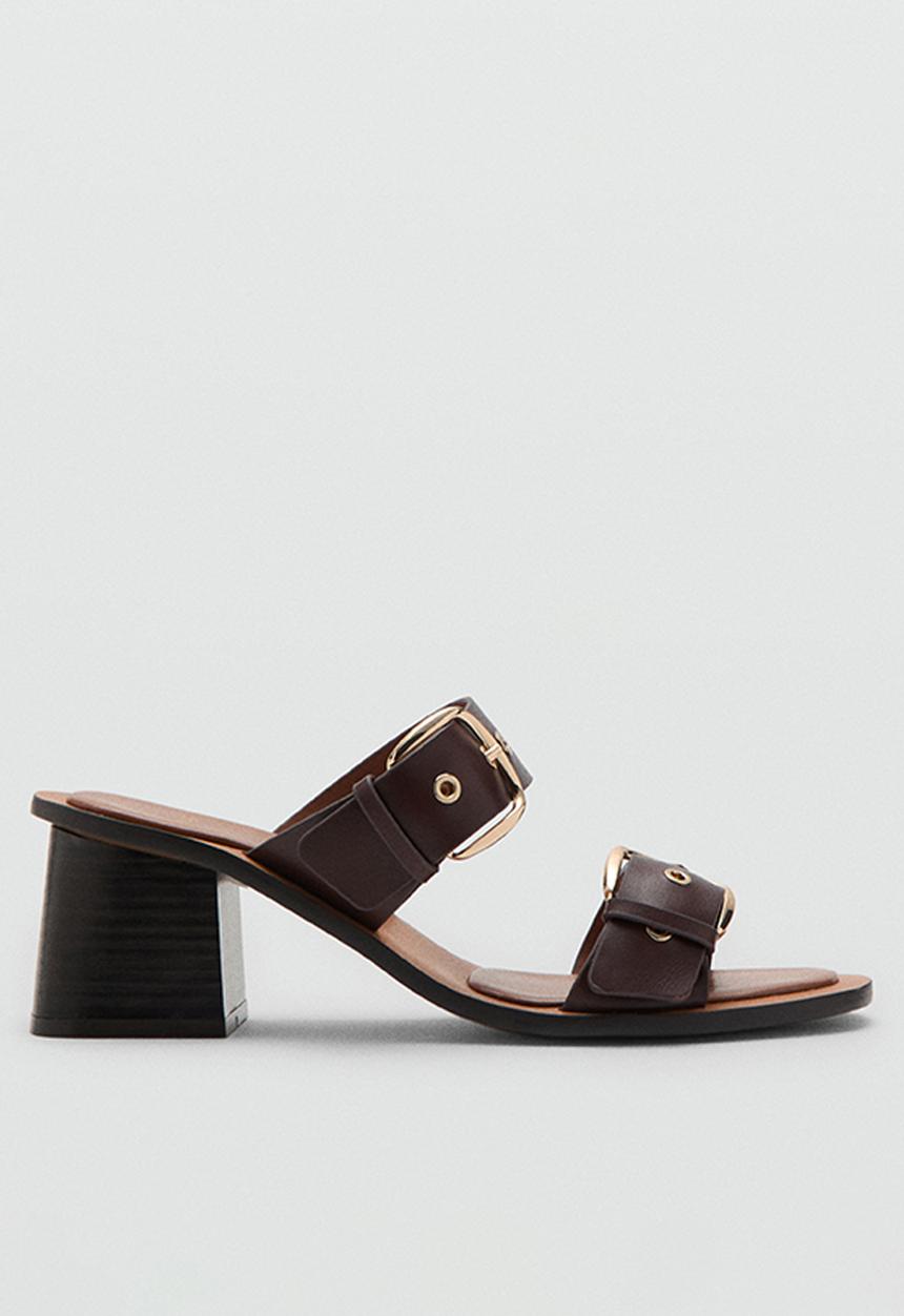 MANGO - Amy open toe mule - brown