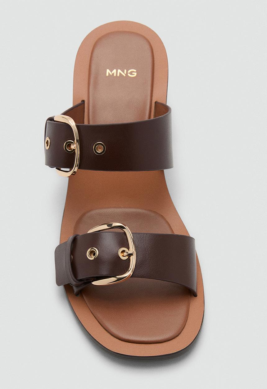 MANGO - Amy open toe mule - brown